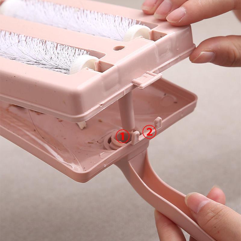 Bed Sweeping Brush Household Double Roller Sofa Cleaning Brush with Handle Electrostatic Sweeping Brush Clothing Removal Brush Carpet Brush