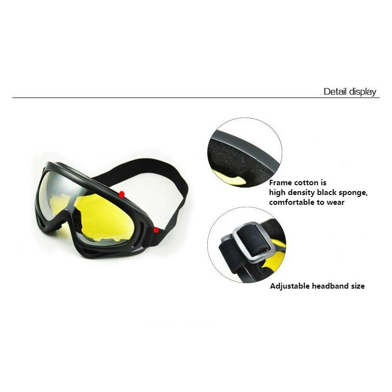 WTEMPO Unisex Motorcycle Riding Goggles Outdoor Sport Sunglasses Windbreak Sand-Proof Tactical Ski G