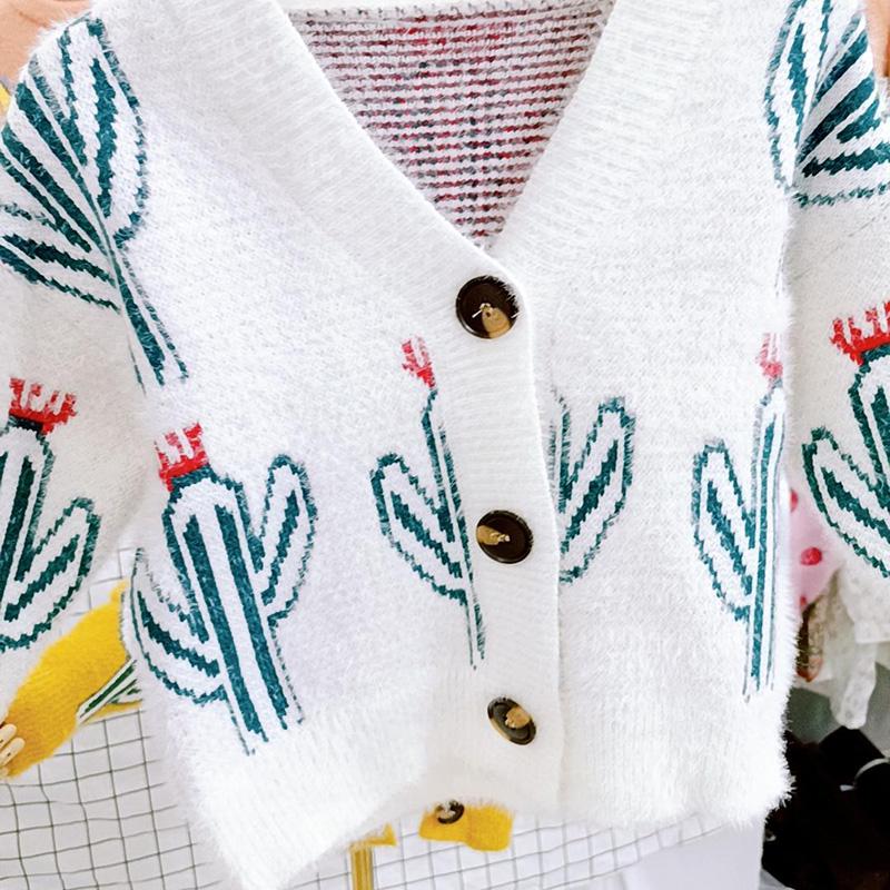 Boys and Girls Sweater Autumn and Winter Thickening Children's Sweater Single-breasted Warm Jacket