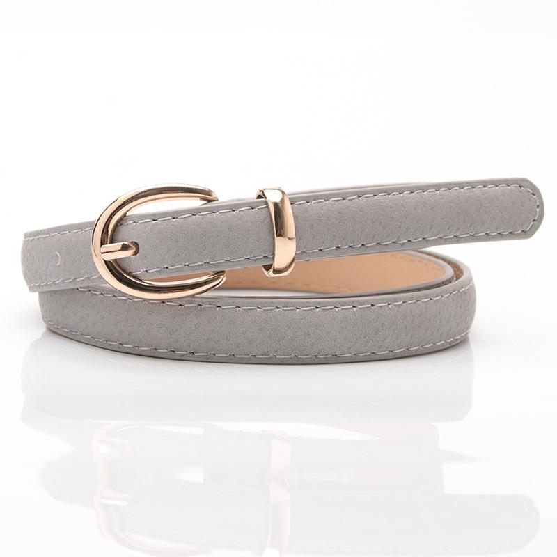 Women's Thin Belts Wild Belt Women Pigskin Decorative Belts Black Student Belt