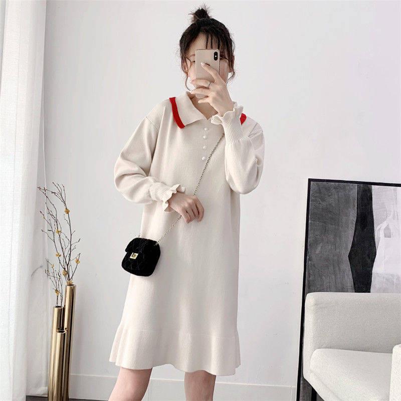 Long section knit skirt female new autumn and winter long sleeve bottoming shirt sweater skirt