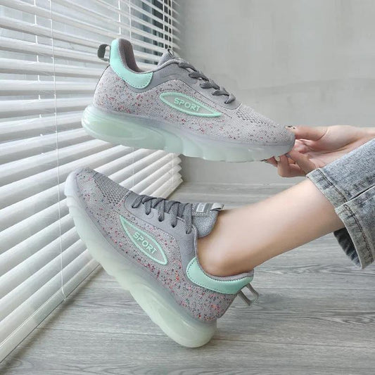 Flying Woven Coconut Sneakers Women's Breathable Mesh All-match Net Celebrity Casual Dad Running Shoes