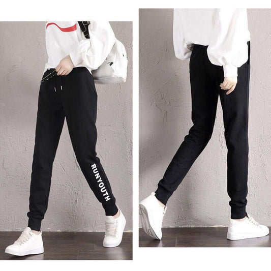 Cotton Spring and Summer All-match Sports Pants Women's Tide Trousers Loose Feet Casual Pants Trousers