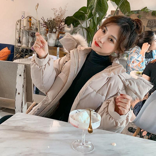 Winter Cotton-padded Jacket Female Korean Version Loose Student Waist Is Thinner and Long Down Padded Jacket Padded Jacket