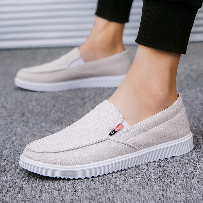 Spring and Summer Men's Shoes Casual Canvas Shoes Slip-on Shoes Single All-match Sneakers Breathable Old Beijing Cloth Shoes Single