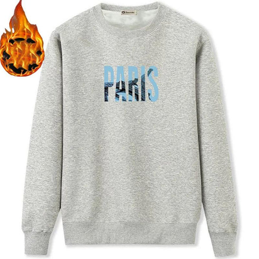 Autumn and Winter Men's Plus Velvet Sweatshirts Thick Long-sleeved Loose Round Neck Pullover Plus Fertilizer To Increase The Base Sweater