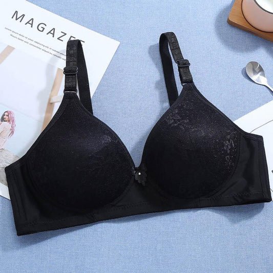Female Thin Large Size Unwired Bra Side Pull Up Shape Adjustable Breathable Comfort Lightweight Bra