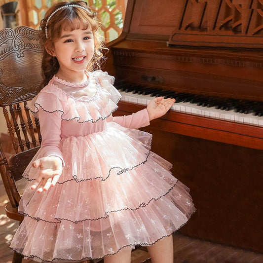 Girls Dress Western Style Cake Dress Net Gauze Dress Children Skirt Little Girl Princess Dress