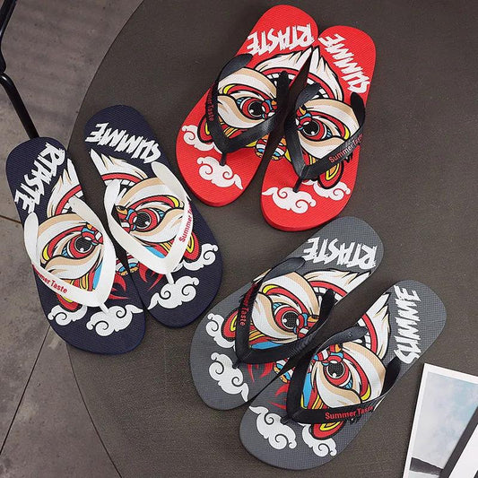 2021 New Personality Graffiti Men's Non-slip Rubber Sandals Slippers