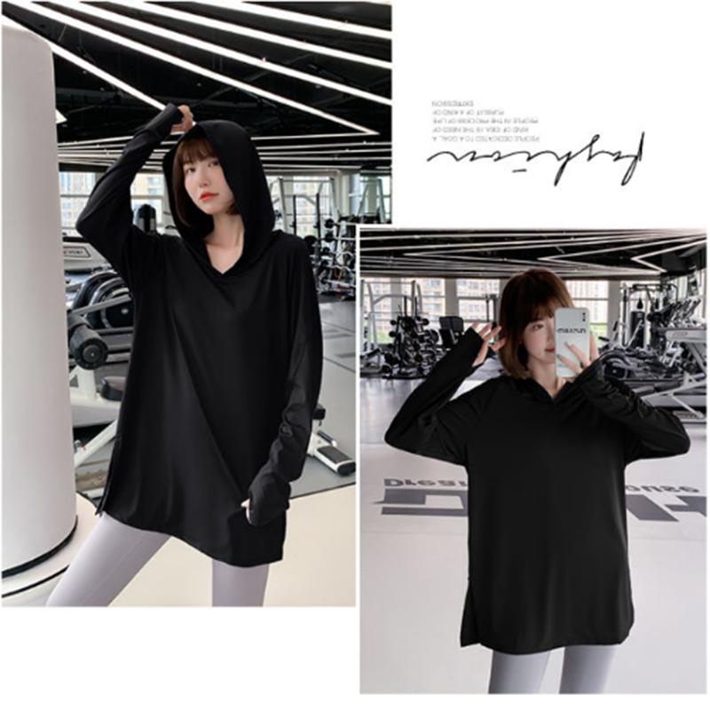 Spring and Autumn Thin Plus Size Sportswear Women's Fitness Clothes Spring Yoga Clothes Hooded Running Room Loose Casual
