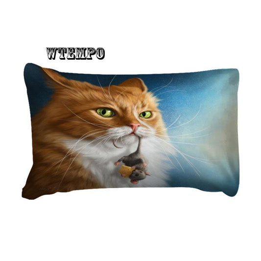 3D Cat Pattern Polyester Kit Quilt Cover Sheets Pillowcase 3pcs Home Textile Bedding Set