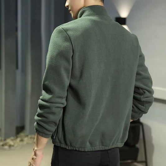 Fall/Winter Fleece Jacket Men's Polar Fleece Cardigan Double-sided Fleece Jacket Oversized Warm Jacket
