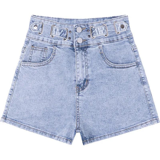 High Waist Denim Shorts Women Spring and Summer Loose and Straight Looking Thin A Word Wide Leg Pants Trend