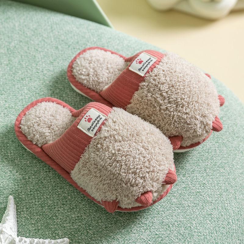 Autumn and Winter Warm Cotton Slippers with A Full Sense of Design Flat Shoes Indoor and Outdoor Non-slip Casual Slippers Light Soft Shoes