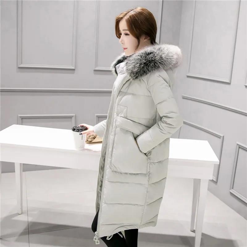 Women's Down Jacket Korean Version Loose Thick Plus Size Winter Jacket Mid-length White Duck Down Jacket