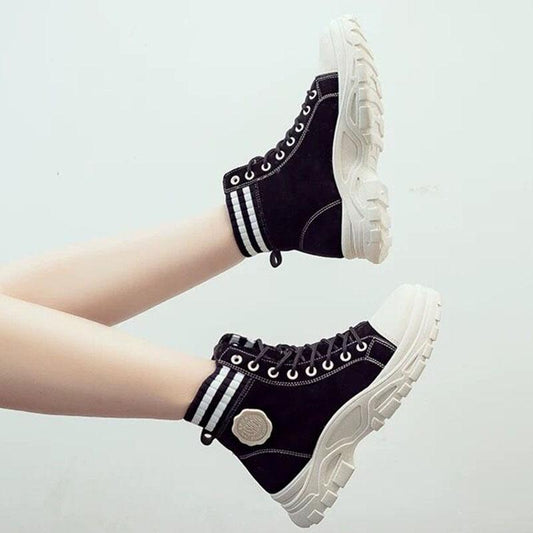 Women Ankle Boots Suede Leather Thick-soled Short Boots Ladies Warm Shoes Autumn Winter Boots Plus Velvet Martin Boots