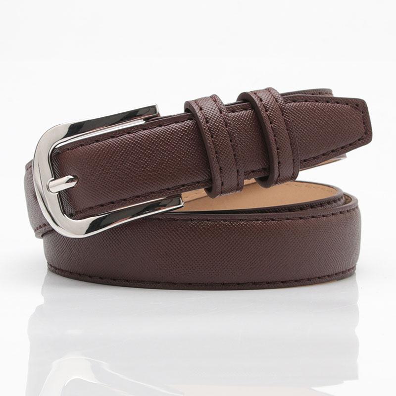 Women Belt Simple Pin Buckle Wild Decoration Black Belt Cross Pattern Wide Belt