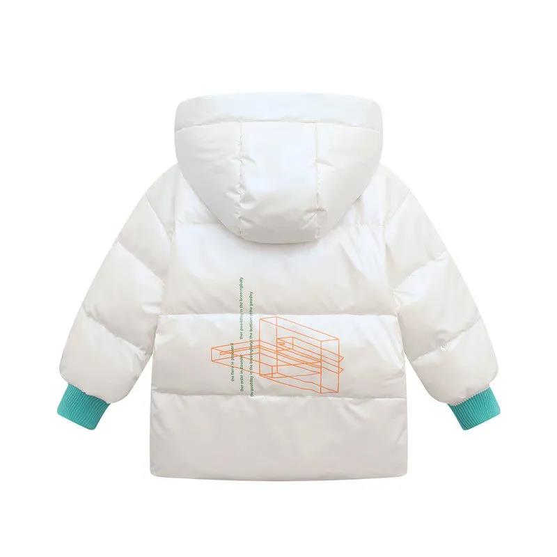 Girls Mid-length Windproof Down Jacket Girls Thick Warm White Duck Down Winter Clothes