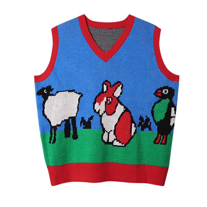 Knitted vest 2019 new sleeveless pullover sweater vest loose V-neck vest women wear