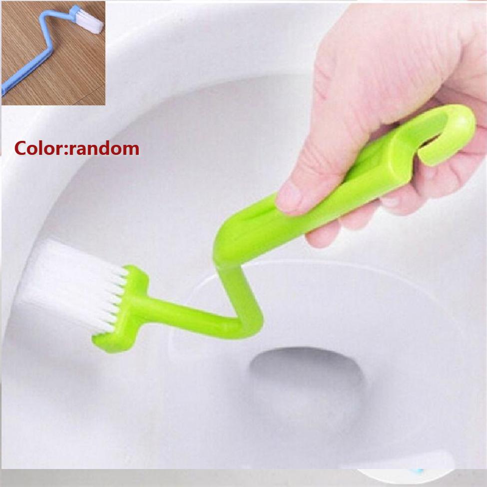 2pcs V-type Toilet Brush Clean Brush Bent Portable Scrubber Cleaner Bowl Handle
