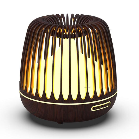 500ML Aroma Essential Oil Diffuser Ultrasonic Air Humidifier Wood Grain 7 Color Changing LED Light Cool Mist Difusor for Home