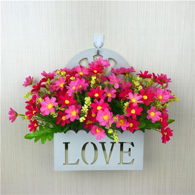 Artificial Flower Artificial Flower Suit Hanging Basket Hanging Basket Rose Plastic Flower Living Room Interior Decoration