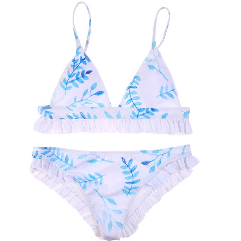WTEMPO Brand Sexy Print Skirt Bikini Swimsuit Split Chest Pad