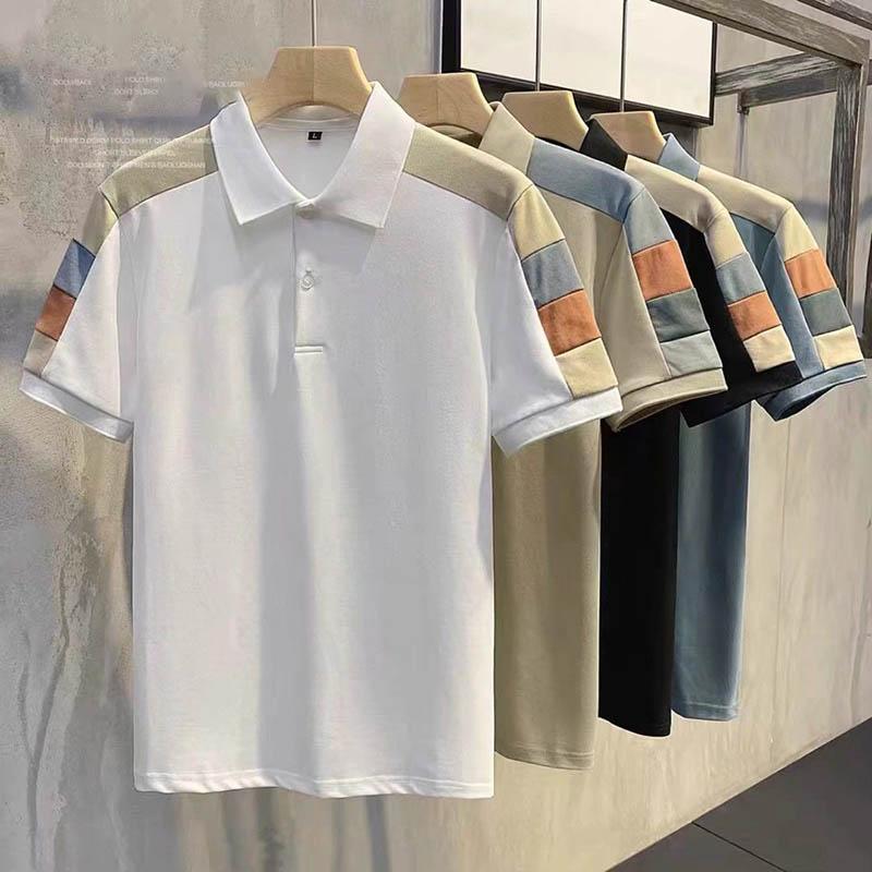 Large Size Men's Half-sleeved Japanese Polo Shirt Men's Short-sleeved Summer New Trend All-match Handsome Retro T-shirt Top