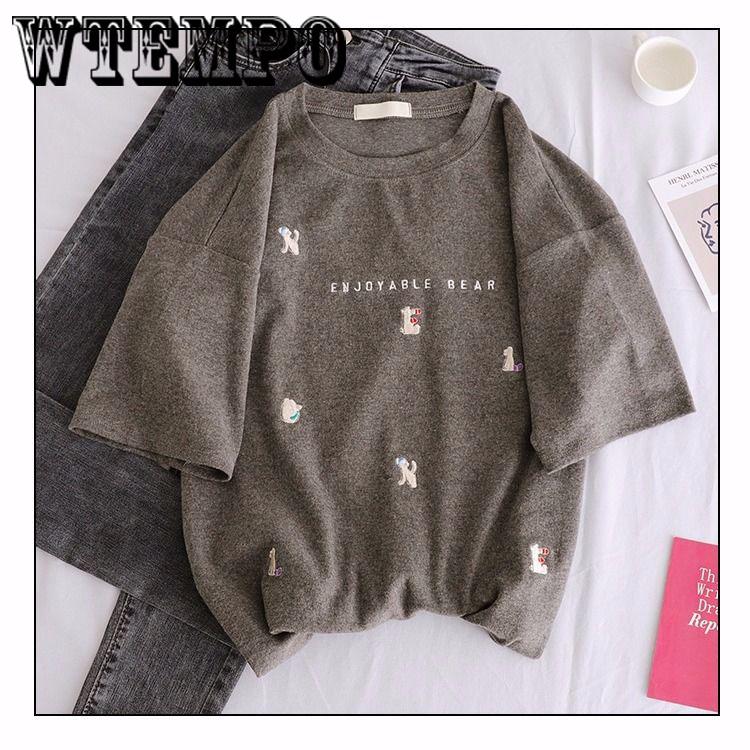 Summer Women Cartoon Print T Shirt Casual Tshirt Harajuku Female T-Shirts Streetwear White Top