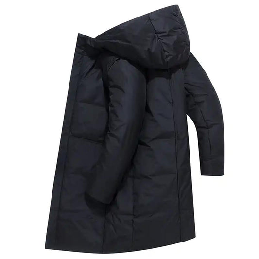 Winter Men's Mid-length White Duck Down Down Jacket Fashion Youth Warm Jacket Thickened Cold Clothing