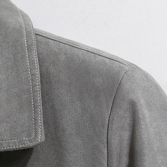 Autumn and Winter Loose Men's Lapel Work Jacket Jacket Men's Retro Casual Top Long-sleeved Warm and Handsome Short Coat