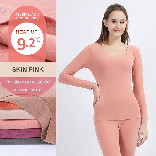 Seamless Thermal Underwear Suit Women Plus Velvet Thick Winter High Elastic Body Wear Slim Base