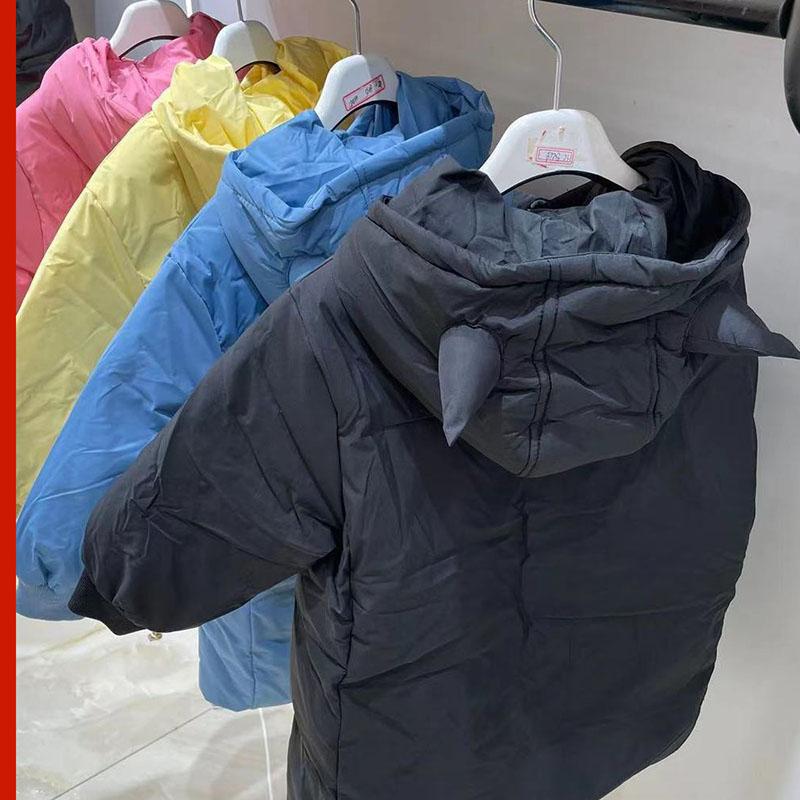 Mid-length Children's Down Jacket Girls Plus Velvet Thick Warm Jacket Winter Clothes