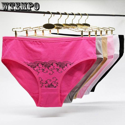 Women's Cotton Comfort Briefs Stretchy Underwear Panties Soft Trigonometric Knickers 6pcs/lot