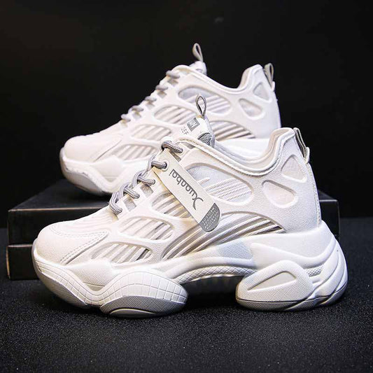 Plus Size 35-40 Summer Women Ins Mesh Sneakers Breathable Running Basketball Shoes Students Shockproof Non-slip Heighten Shoes