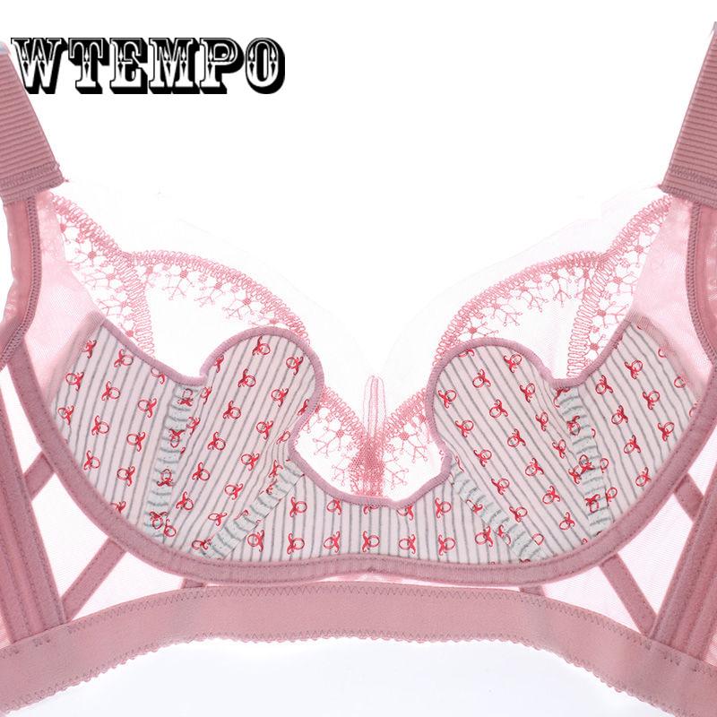 Sexy Lace Underwear Women's No Steel Rings Ultra-thin Cups Receive The Deputy Milk Anti-Sag on The