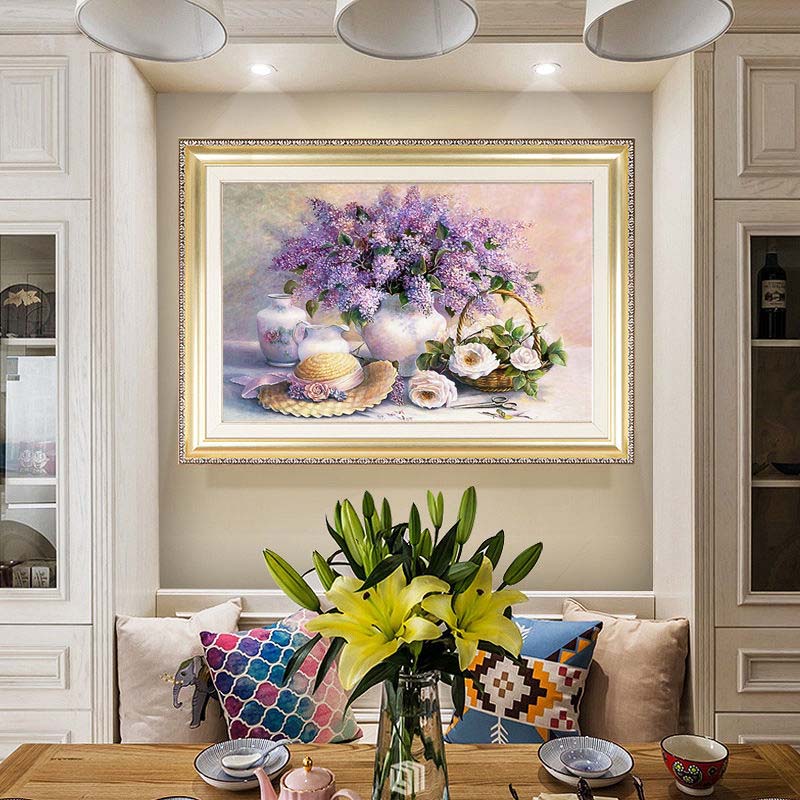 5d Diamond Painting Stickers Diamond Cross Stitch Purple Lavender Restaurant Bedroom Full of Diamond Embroidered Masonry
