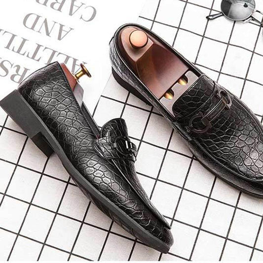 British Korean Men's Leather Shoes Formal Official Party Men's Shoes Leather Embossing Classic Luxury Mans Footwear