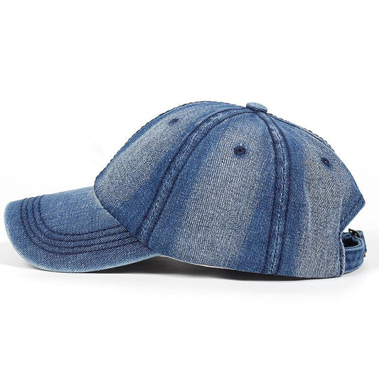 High Quality Washed Cowboy Cotton Adjustable Solid Color Baseball Cap Unisex Couple Cap Fashion