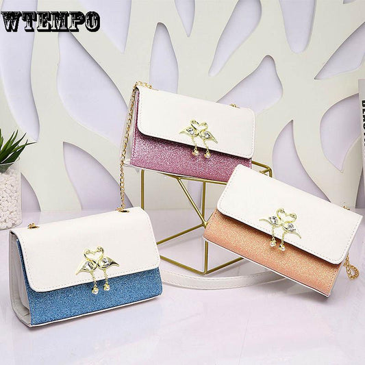 Crossbody Sleek Minimalist Shoulder Bag Handbag Casual Bag Hit Color Chain Bag