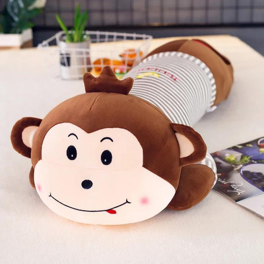 Children's Plush Toys Cute Striped Clothes Monkey Plush Dolls Bed Sleep Plush Doll Pillow Children's Birthday Presents