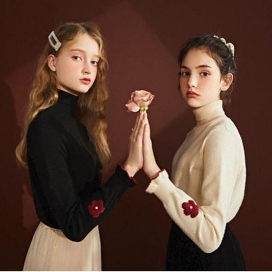 Turtleneck Bottoming Sweater Knit Sweater Women Loose Korean Style Students Autumn Winter New Long-sleeved Pullover Top