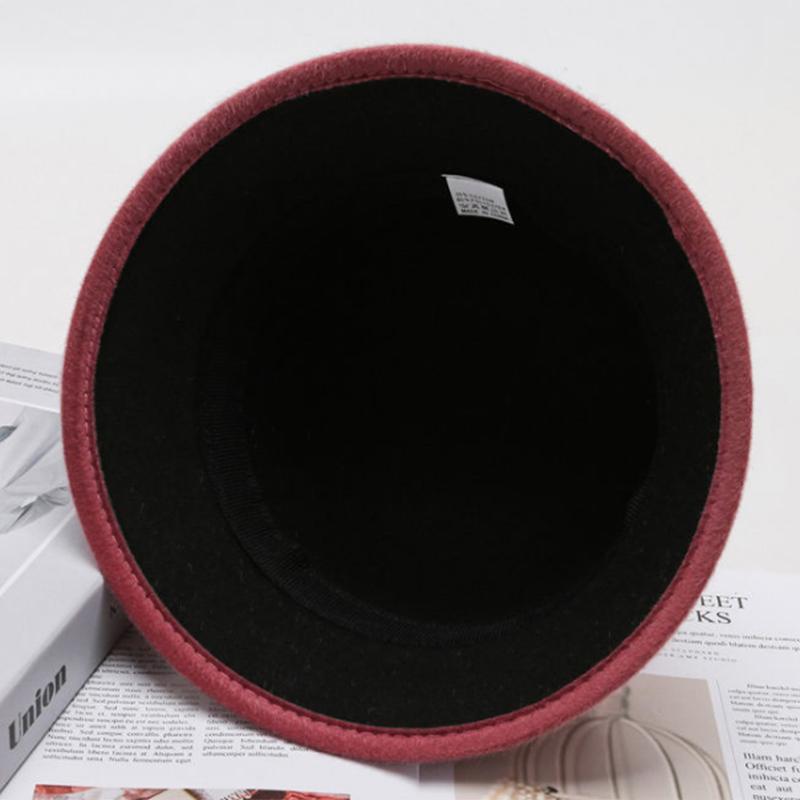 Women's Elegant Flower Wool Blend Hat Autumn and Winter Basin Hat Thickened Middle-aged Mother Fisherman Hat Middle-aged and Elderly Hat