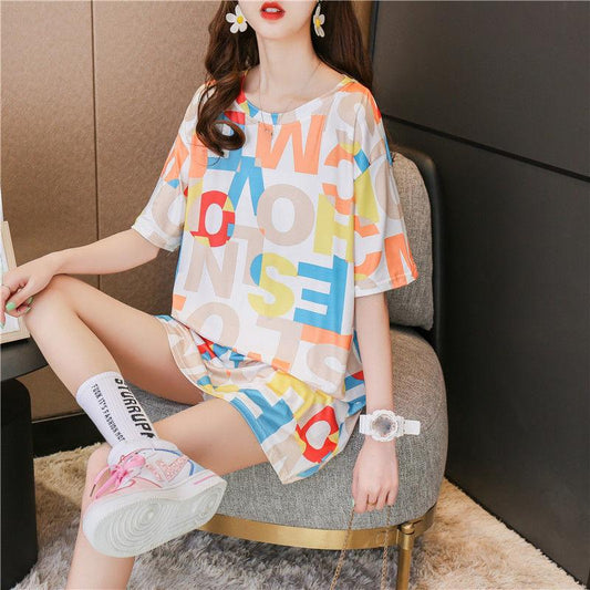 Mid-length T-shirt Loose Lazy Style T-shirt Women's Short-sleeved Plus Size Blouse Women's Loose Casual Plus Size Women's Mid-length T-shirt
