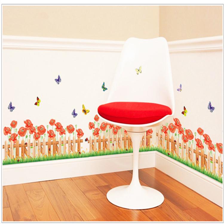 Fence trumpet skirting balcony sofa children's room pvc transparent film wall sticker
