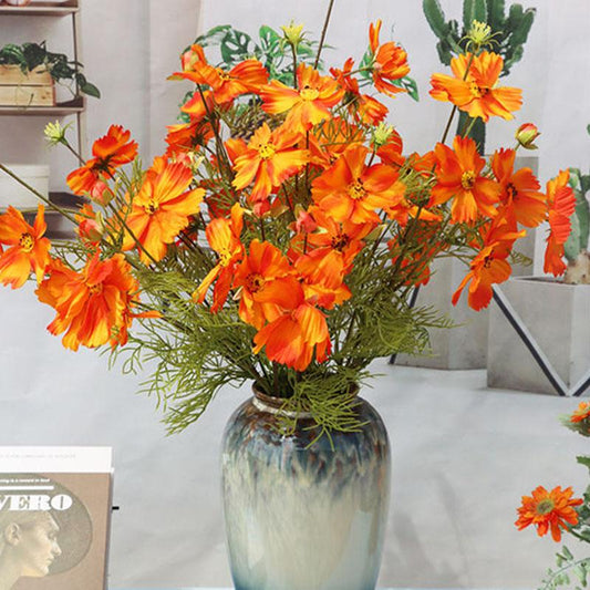 High-end Artificial Flowers Fake Flowers Cosmos Small Daisies Desktop Living Room Plastic Bouquet Decoration Table Home Decoration