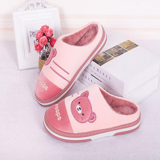 Autumn and Winter Pure Cotton Slippers Indoor Non-slip Soft-soled Shoes Warm Simple Plush Cotton Shoes