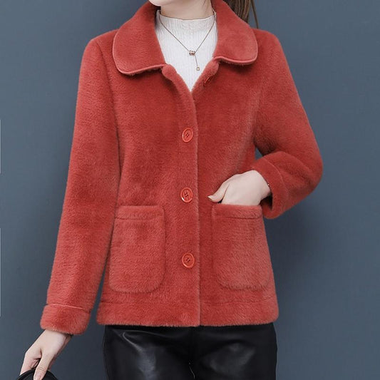 Winter Plus Size Gold Mink Velvet Short Jacket Thick Slimming Elegant Noble Fashion Trendy Women's Top