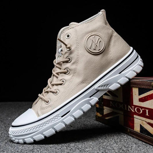 Vintage High-top Denim Shoes Fashion Boys Canvas Shoes Korean Fashion Casual Shoes
