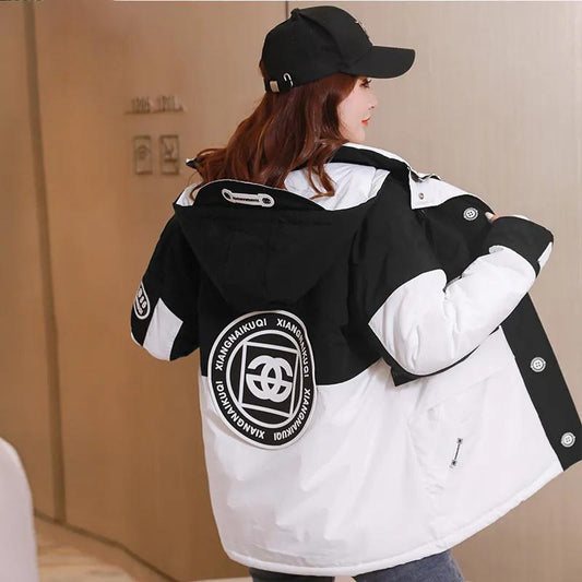 Women's Fleece Jacket Parker Cotton Clothes Loose Ins Autumn and Winter Hong Kong Style Thickened Tooling Jacket Casual Sports Cotton Padded Jacket